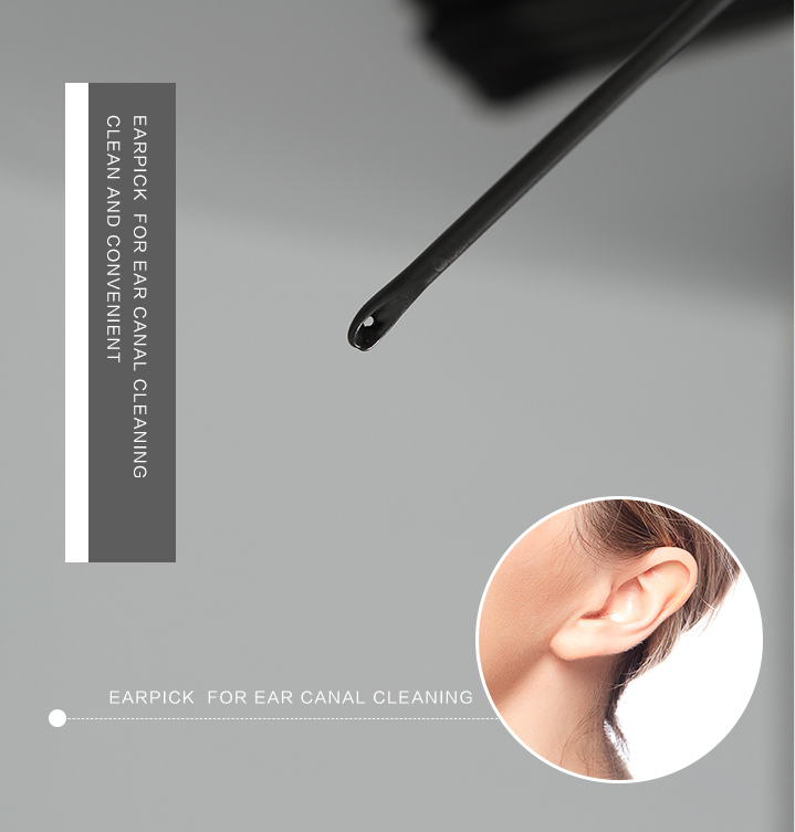 Black Tip Cotton Swab in Round Box (120 Pcs)