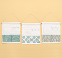 Leaves Series Hanging Storage Bag with 3 Pockets and 3 Hooks