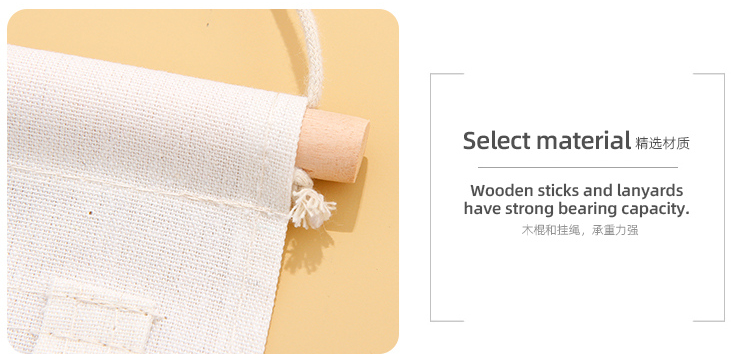 Leaves Series Hanging Storage Bag with 3 Pockets and 3 Hooks