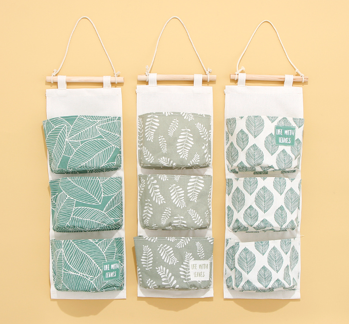 Leaves Series Half Circle Hanging Storage Bag with 3 Pockets