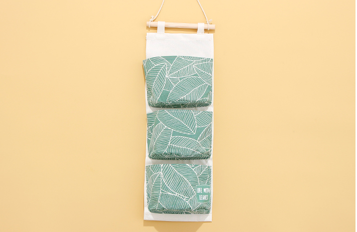 Leaves Series Half Circle Hanging Storage Bag with 3 Pockets