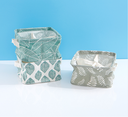 Leaves Series Square Fabric Storage Basket with 4 Compartments