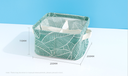Leaves Series Square Fabric Storage Basket with 4 Compartments