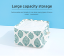 Leaves Series Square Fabric Storage Basket with 4 Compartments