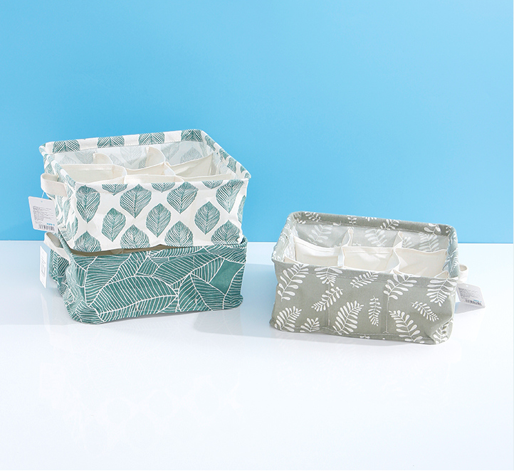 Leaves Series Fabric Storage Baskets with 9 Compartments