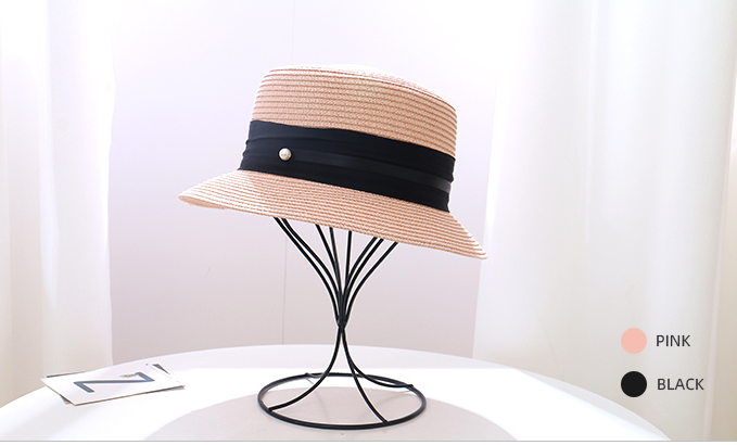 Ribbon Narrow Brim Straw Hat