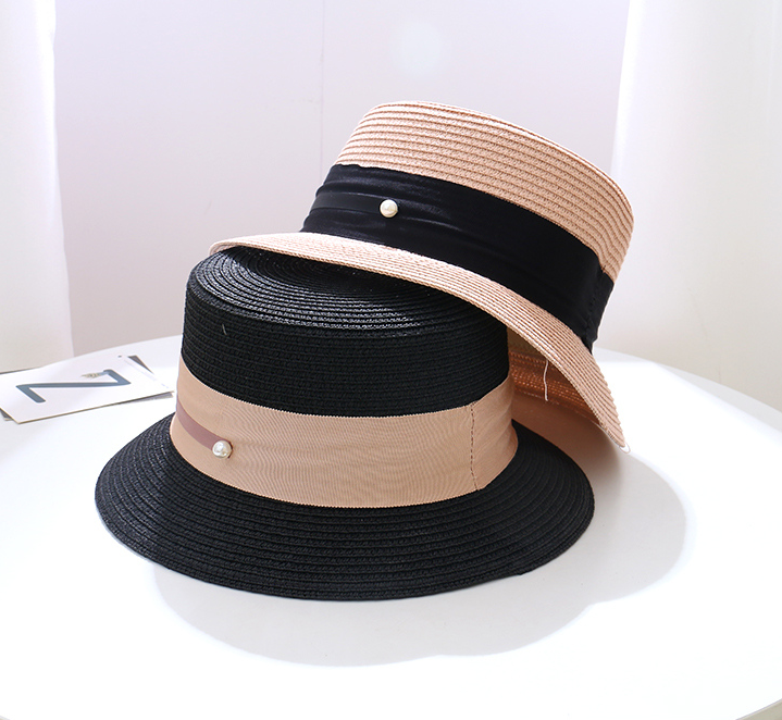 Ribbon Narrow Brim Straw Hat