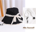 Lace Bowknot Wide Brim Hat