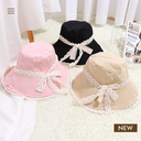 Lace Bowknot Wide Brim Hat