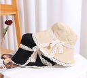 Lace Bowknot Wide Brim Hat