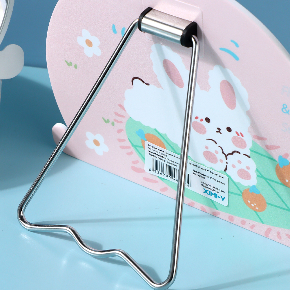 مرآة طاولة على شكل لوح KT من سلسلة Garden Bunny مع حامل
