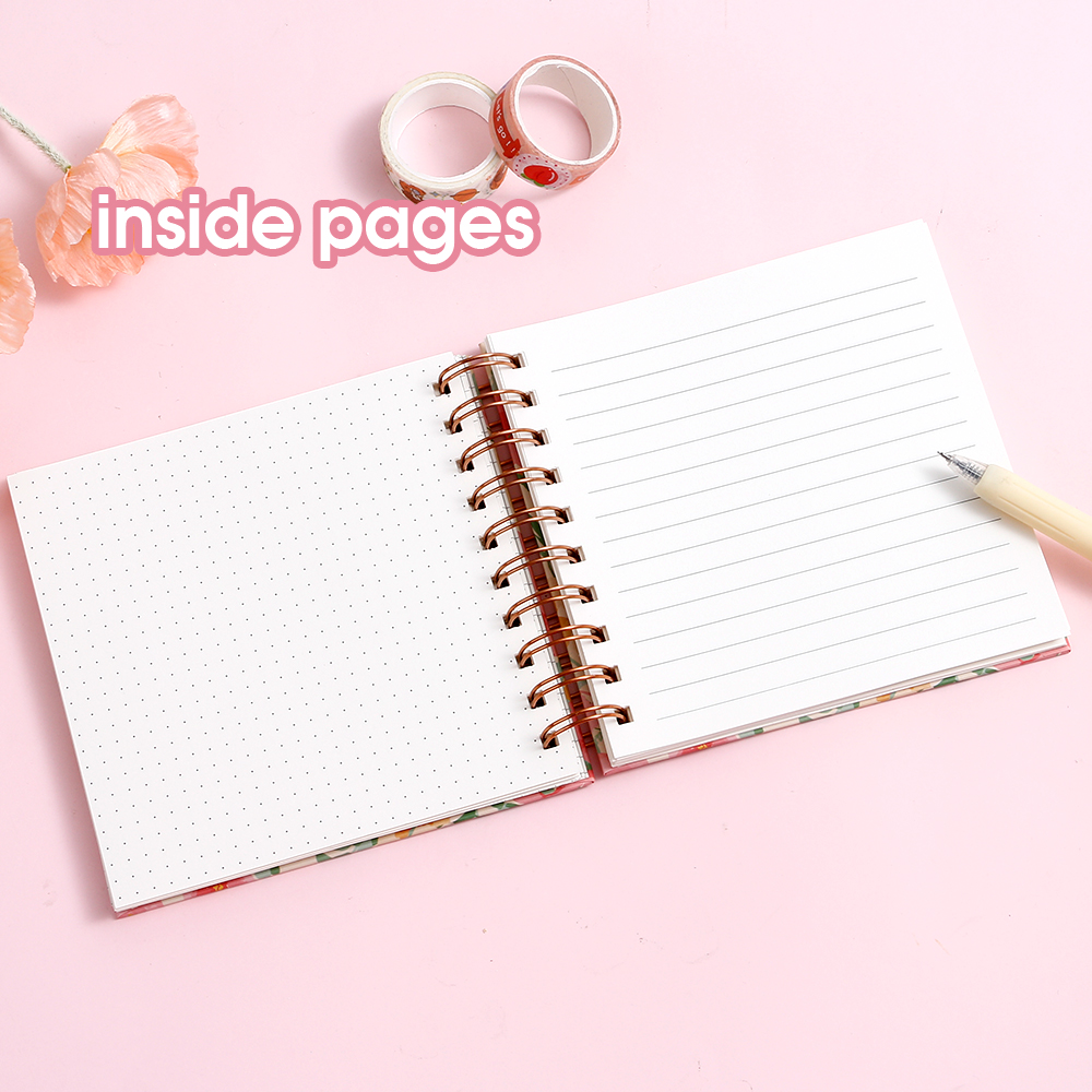 دفتر ملاحظات حلزوني مربع الشكل بتصميم يومي على شكل زهرة أ