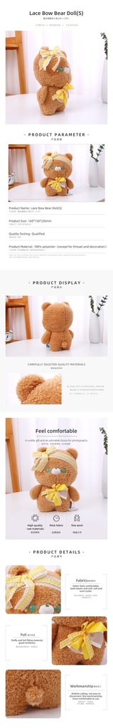 Lace Bow Bear Doll(S)