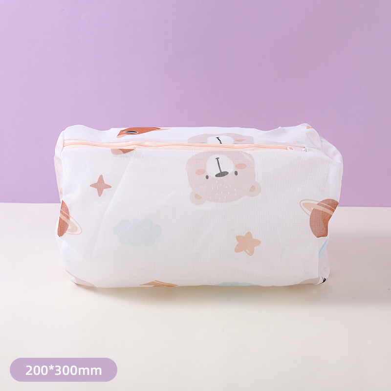 كيس غسيل على شكل أسطواني من سلسلة Starry Sky and Bear (أبيض)