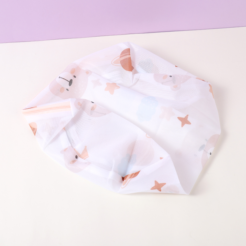 كيس غسيل على شكل أسطواني من سلسلة Starry Sky and Bear (أبيض)