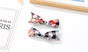 Cute Bear Checks Bow Hair Clip Set