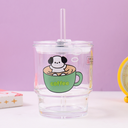 400 مل/13.52 أونصة سائلة. زجاج قش القهوة للحيوانات الأليفة