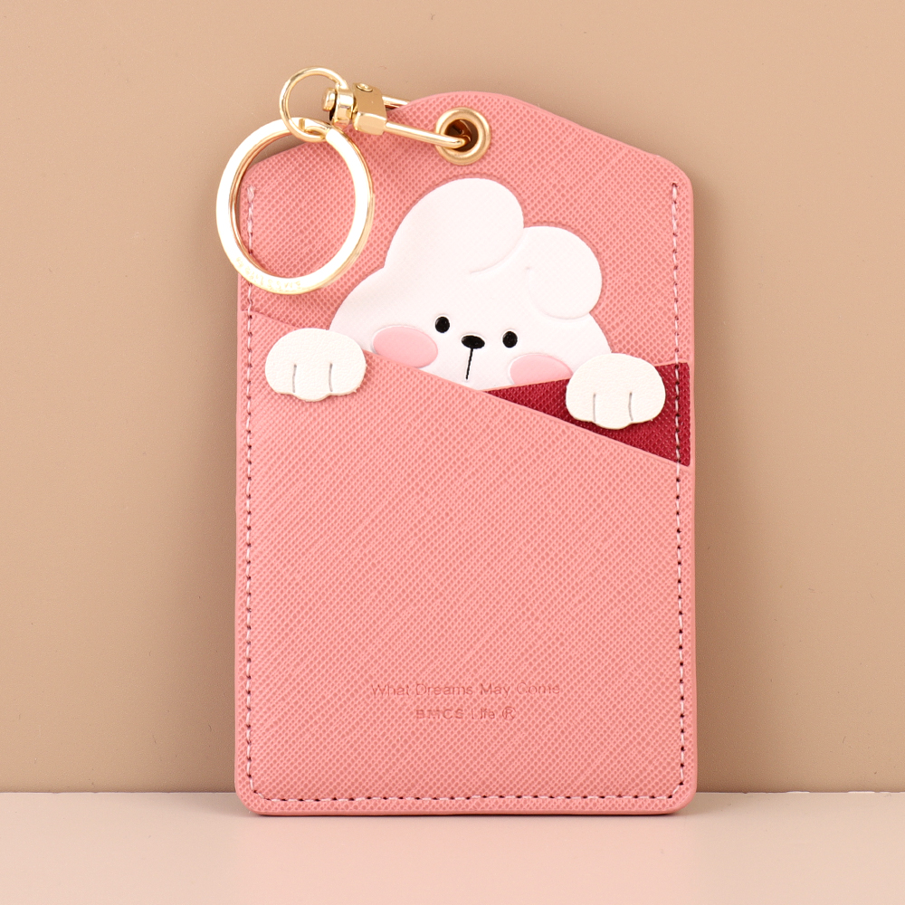 سلسلة مفاتيح حامل بطاقات من الجلد الاصطناعي لعائلة الحيوانات