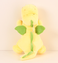 دمية محشوة لطيفة على شكل ديناصور مستلقي على شكل أجنحة (متوسط) (60 سم) (أصفر)