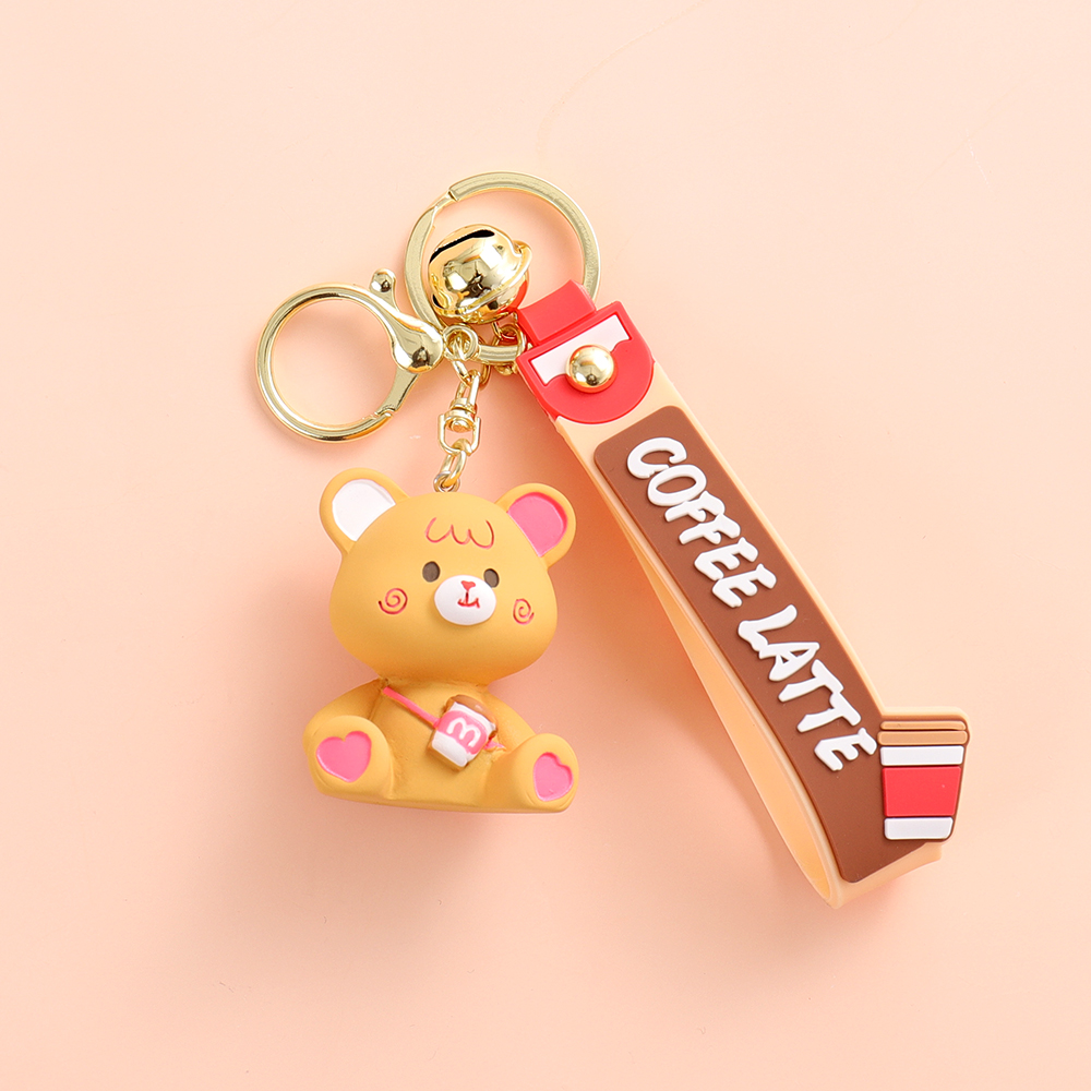 القهوة لاتيه الدب المفاتيح