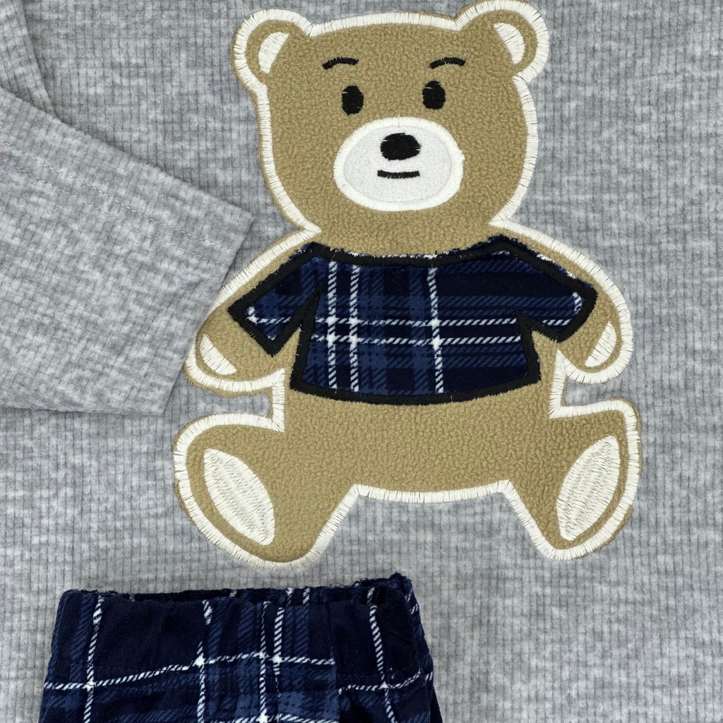 بجامة فليس بناتي  كاروهات Bear