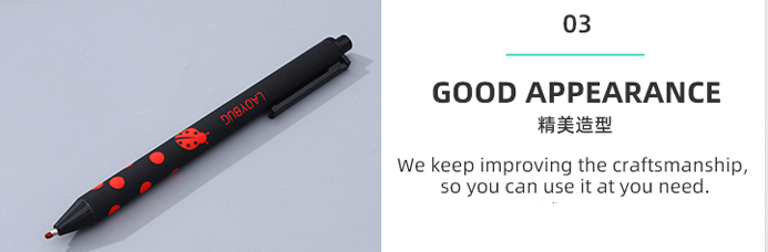 Ladybug Collection Retractable 0.5mm Gel Pen - Black