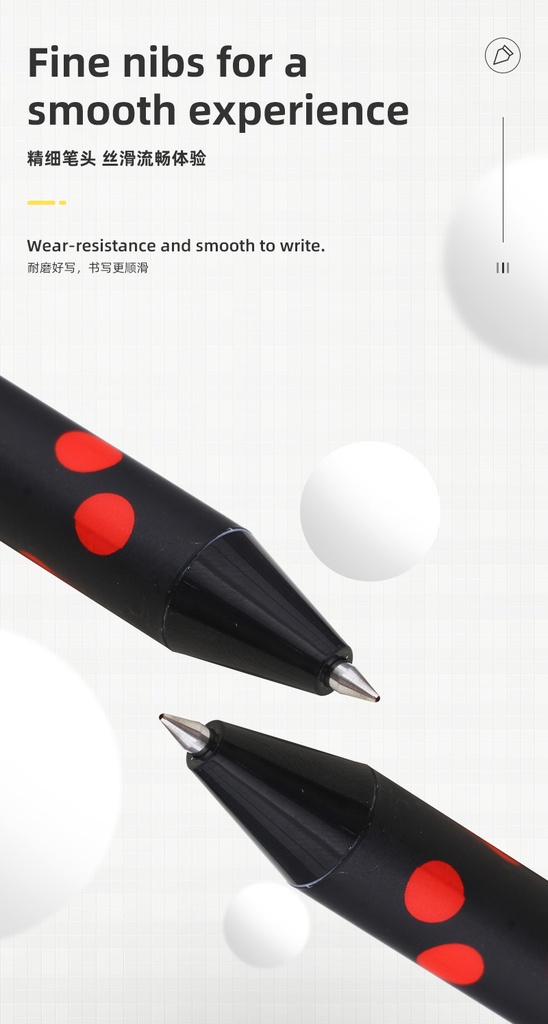 Ladybug Collection Retractable 0.5mm Gel Pen - Black