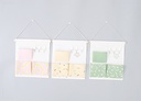 Fresh Life Geometric Over Door Hanging Storage Organizer with 3 Pockets and 3 Ho