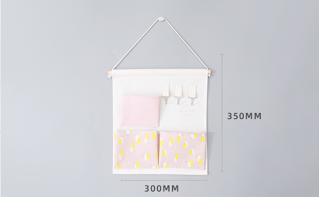 Fresh Life Geometric Over Door Hanging Storage Organizer with 3 Pockets and 3 Ho