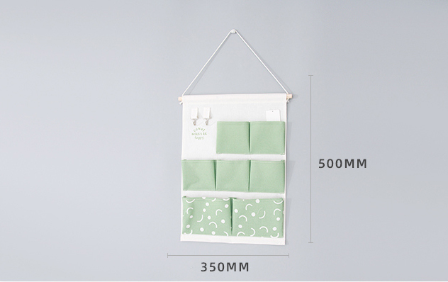 Fresh Life Geometric Over Door Hanging Storage Organizer with 7 Pockets and 2 Ho