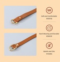 Women's Belt with Retro Hollowed-Out Metal Buckle (Brown)