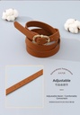 Women's Belt with Retro Hollowed-Out Metal Buckle (Brown)
