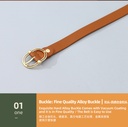 Women's Belt with Retro Hollowed-Out Metal Buckle (Brown)