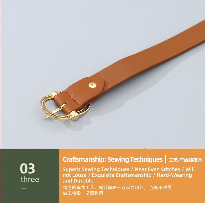 Women's Belt with Retro Hollowed-Out Metal Buckle (Brown)