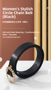 Women's Stylish Circle Chain Belt (Black)