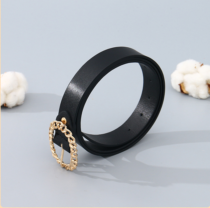 Women's Stylish Circle Chain Belt (Black)
