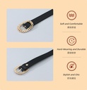 Women's Stylish Circle Chain Belt (Black)