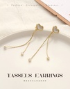 Exquisite Imitated Shell Heart-Shaped Tassels Earrings