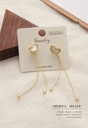 Exquisite Imitated Shell Heart-Shaped Tassels Earrings