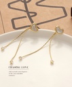 Exquisite Imitated Shell Heart-Shaped Tassels Earrings