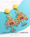 Trendy Acrylic Robot Earrings