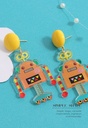 Trendy Acrylic Robot Earrings