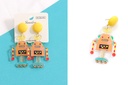 Trendy Acrylic Robot Earrings