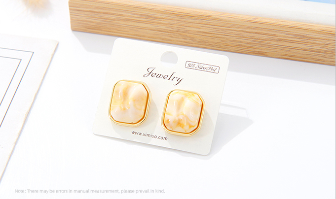 Stylish Retro Square Resin Earrings