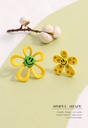 Cute Yellow Smiling Flower Earrings