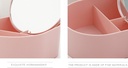 Oval Jewelry Box with Mirror (Pink/White)