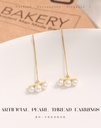 Simple Straight Bar Artificial Pearl Thread Earrings