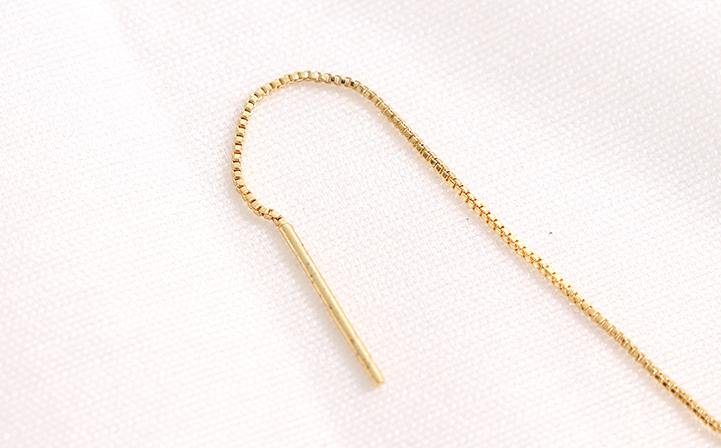 Simple Straight Bar Artificial Pearl Thread Earrings