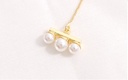 Simple Straight Bar Artificial Pearl Thread Earrings