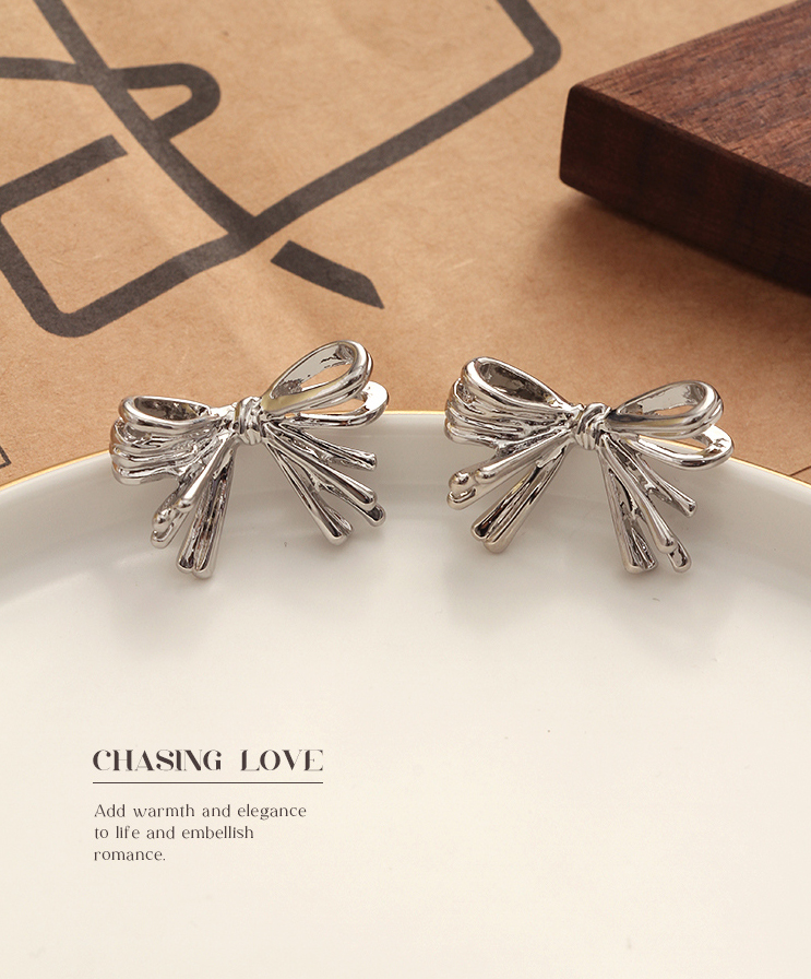 Stylish Metal Bow Earrings